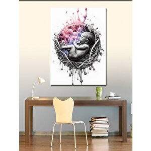 Kanvas Tablo Rahimdeki Bebek Ve Dna 50x70 cm