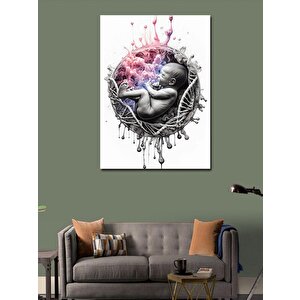 Kanvas Tablo Rahimdeki Bebek Ve Dna 50x70 cm