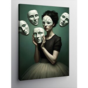 Kanvas Tablo Maskelerin Ardında 100x140 cm