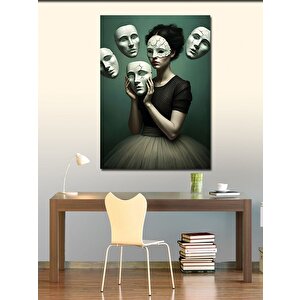 Kanvas Tablo Maskelerin Ardında 50x70 cm