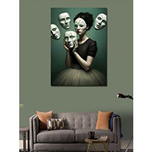 Kanvas Tablo Maskelerin Ardında 70x100 cm