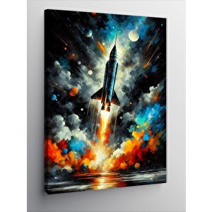 Kanvas Tablo Fırlatılan Roket 100x140 cm