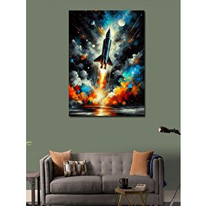 Kanvas Tablo Fırlatılan Roket 100x140 cm
