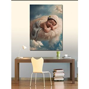 Kanvas Tablo Bulutların Üstünde Uyuyan Bebek 50x70 cm