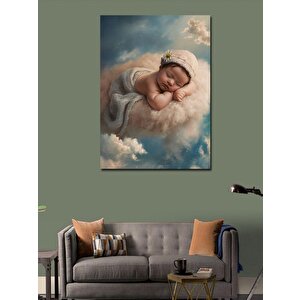 Kanvas Tablo Bulutların Üstünde Uyuyan Bebek 50x70 cm