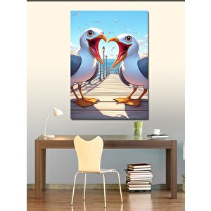 Kanvas Tablo Aşık Martılar 100x140 cm