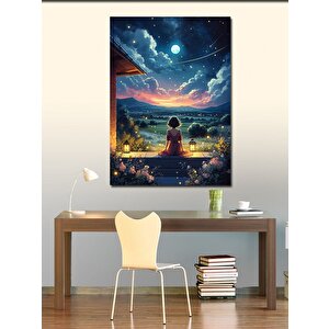 Kanvas Tablo Gökyüzünü İzleyen Kız 70x100 cm