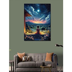 Kanvas Tablo Gökyüzünü İzleyen Kız 100x140 cm