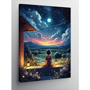 Kanvas Tablo Gökyüzünü İzleyen Kız 50x70 cm