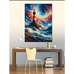 Kanvas Tablo Fırtınalı Deniz Feneri 50x70 cm