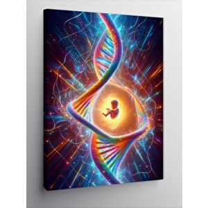 Kanvas Tablo Rahimdeki Bebek Ve Dna 100x140 cm