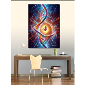 Kanvas Tablo Rahimdeki Bebek Ve Dna 100x140 cm