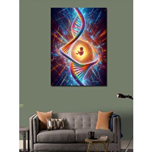 Kanvas Tablo Rahimdeki Bebek Ve Dna 100x140 cm