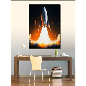 Kanvas Tablo Fırlatılan Roket 100x140 cm