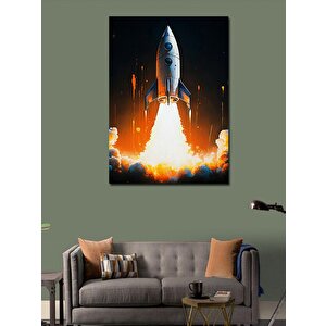 Kanvas Tablo Fırlatılan Roket 100x140 cm