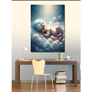 Kanvas Tablo Bulutların Üstünde Uyuyan Bebek 70x100 cm