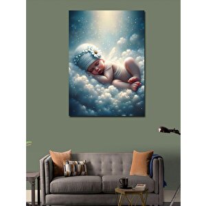 Kanvas Tablo Bulutların Üstünde Uyuyan Bebek 70x100 cm