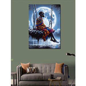 Kanvas Tablo Gölde Sallanan Afrikalı Kadın 50x70 cm