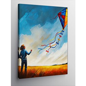 Kanvas Tablo Gökyüzünde Uçurtma Rüyası 100x140 cm