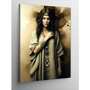 Kanvas Tablo Gizemli Kadın Figürü 70x100 cm