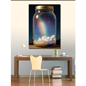 Kanvas Tablo Kavanozdaki Gökkuşağı 70x100 cm