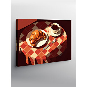 Kanvas Tablo Kahvaltı Masası Çizimi 70x100 cm