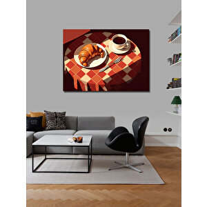 Kanvas Tablo Kahvaltı Masası Çizimi 70x100 cm