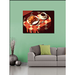 Kanvas Tablo Kahvaltı Masası Çizimi 70x100 cm