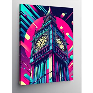 Kanvas Tablo Renkli Big Ben 100x140 cm
