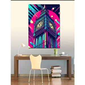 Kanvas Tablo Renkli Big Ben 100x140 cm