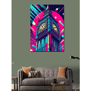 Kanvas Tablo Renkli Big Ben 100x140 cm