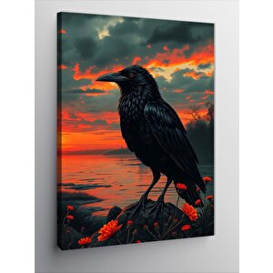 Kanvas Tablo Gün Batımında Karga 100x140 cm