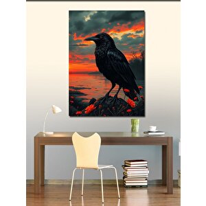 Kanvas Tablo Gün Batımında Karga 50x70 cm