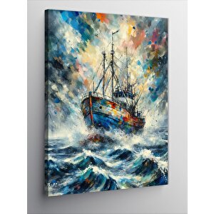 Kanvas Tablo Fırtınalı Yelkenli 50x70 cm