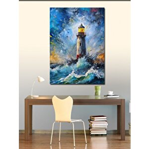 Kanvas Tablo Fırtınalı Deniz Feneri 70x100 cm