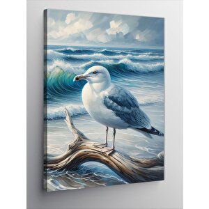 Kanvas Tablo Deniz Kıyısında Martı 100x140 cm