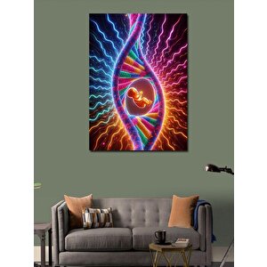Kanvas Tablo Rahimdeki Bebek Ve Dna 70x100 cm