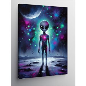 Kanvas Tablo Renkli Uzaylı Figürü 50x70 cm