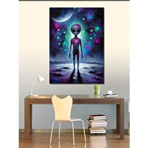 Kanvas Tablo Renkli Uzaylı Figürü 50x70 cm