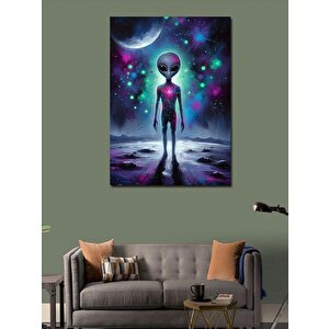 Kanvas Tablo Renkli Uzaylı Figürü 50x70 cm