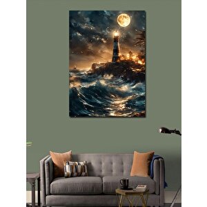 Kanvas Tablo Fırtınalı Deniz Feneri 50x70 cm