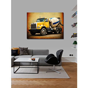 Kanvas Tablo Beton Mikseri Aracı 100x140 cm