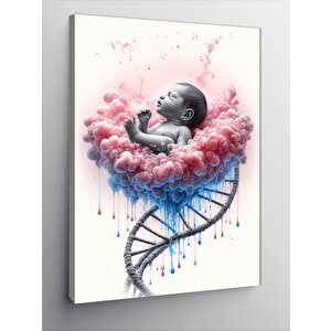 Kanvas Tablo Rahimdeki Bebek Ve Dna 50x70 cm