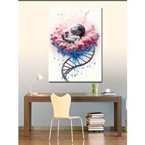 Kanvas Tablo Rahimdeki Bebek Ve Dna 50x70 cm