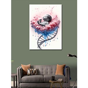 Kanvas Tablo Rahimdeki Bebek Ve Dna 50x70 cm