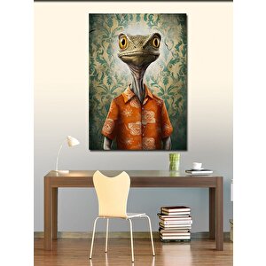 Kanvas Tablo Turuncu Gömlekli İguana 70x100 cm