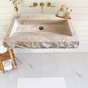 Troia Light Traverten Rustik Dolgulu Honlu Duvara Montaj Lavabo Cvtlt1630