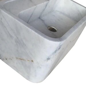 Carrara Beyaz Cilalı Duvara Montaj Mermer Lavabo Ntrvs212