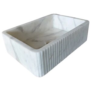 Carrara Beyaz Honlu Duvara Montaj Fitilli Mermer Lavabo Cvrhcw1624