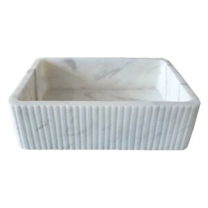 Carrara Beyaz Honlu Duvara Montaj Fitilli Mermer Lavabo Cvrhcw1624